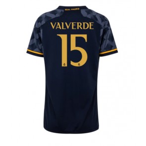 Real Madrid Federico Valverde #15 Gostujuci Dres za Ženska 2023-24 Kratak Rukavima